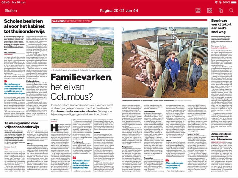 Brabants Dagblad 16 maart 2020